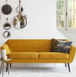 Rocco sofa 187 cm fluweel oker - Loft24.nl