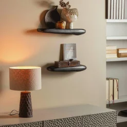 Rock wandplank aluminium zwart 7x50x13cm - Loft24.nl