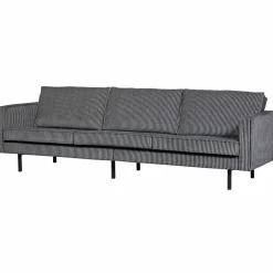 Rodeo bank 3-zits streep zwart/grijs - Loft24.nl