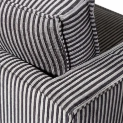 Rodeo bank 3-zits streep zwart/grijs - Loft24.nl