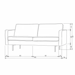 Rodeo bank 2,5-zits velvet chestnut - Loft24.nl