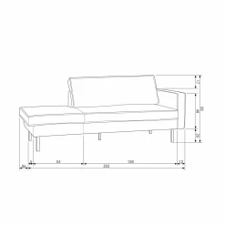 Rodeo daybed right cognac - Loft24.nl