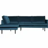 Rodeo hoekbank links velvet blue - Loft24.nl
