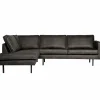 Rodeo hoekbank links zwart - Loft24.nl