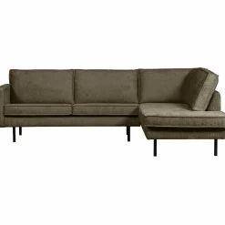 Rodeo hoekbank rechts structure velvet bonsai - Loft24.nl