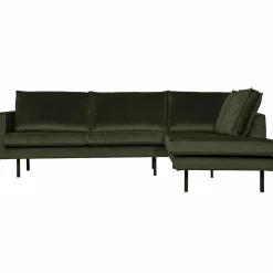 Rodeo hoekbank rechts velvet dark green hunter - Loft24.nl