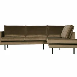 Rodeo hoekbank rechts velvet taupe - Loft24.nl
