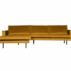 Rodeo Loungebank links velvet oker - Loft24.nl