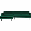Rodeo Loungebank links velvet green forest - Loft24.nl
