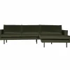 Rodeo Loungebank rechts velvet dark green hunter - Loft24.nl