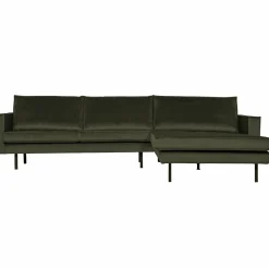 Rodeo Loungebank rechts velvet dark green hunter - Loft24.nl