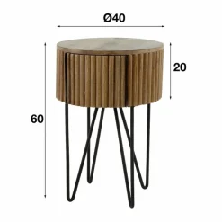 Rond Nachtkastje Tweak Mangohout - 40 cm - Loft24.nl