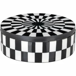 Rond Opbergdoosje Nore Ø15cm kleur Zwart/Wit - Loft24.nl