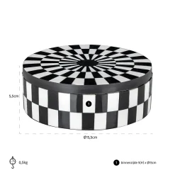 Rond Opbergdoosje Nore Ø15cm kleur Zwart/Wit - Loft24.nl