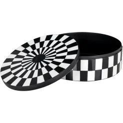 Rond Opbergdoosje Nore Ø15cm kleur Zwart/Wit - Loft24.nl