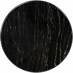 Ronde Bijzettafel Bancroft Marmer Ø50 cm - Zwart - Loft24.nl