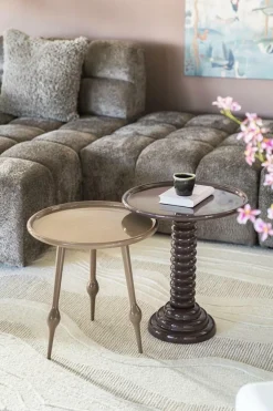 Ronde Bijzettafel Birdy 47cm - Bruin - Loft24.nl