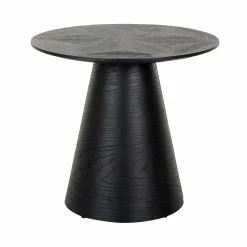 Ronde Bijzettafel Blax Eiken Ø58 cm - Zwart - Loft24.nl