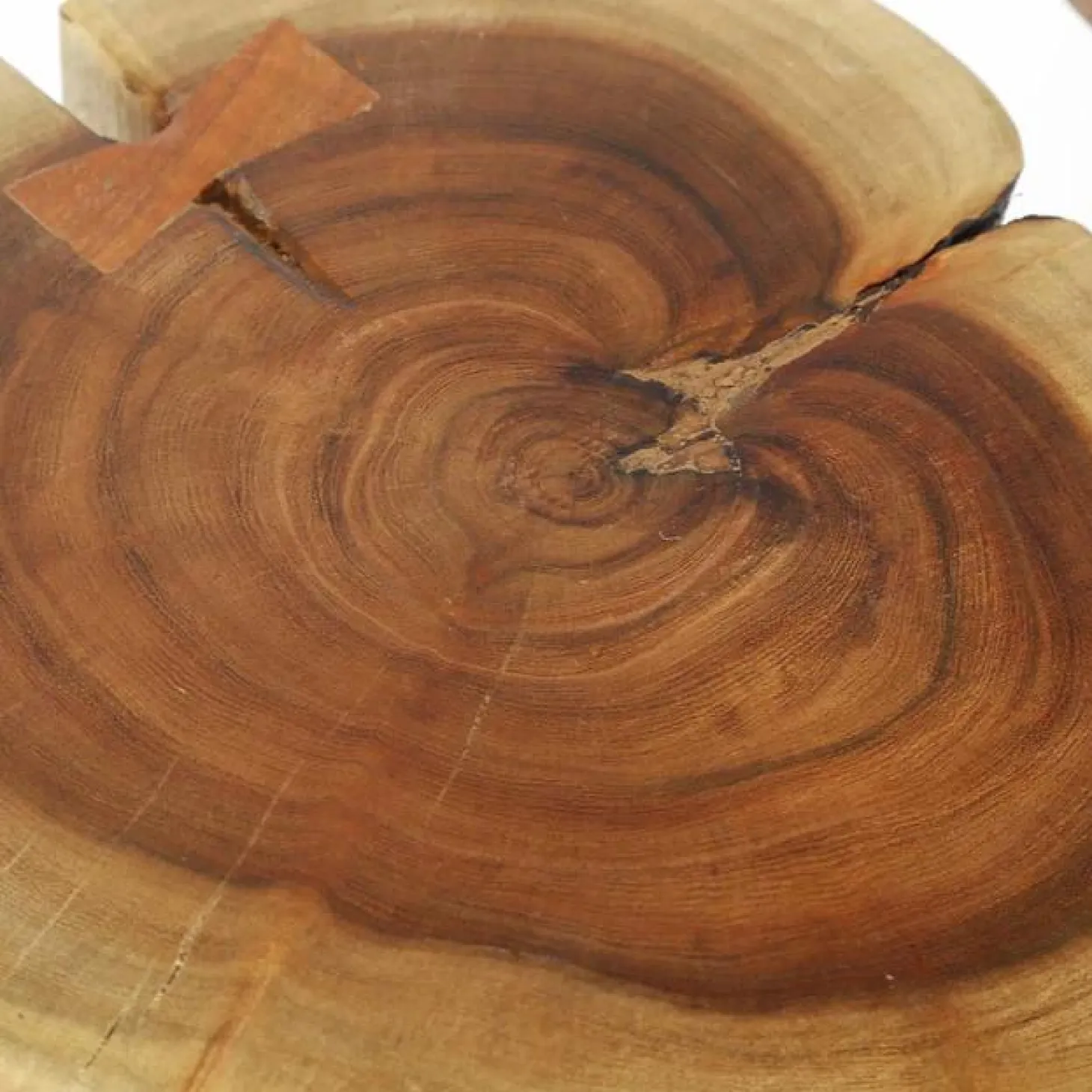 Ronde Bijzettafel Boomstam Acaciahout - 32cm - Loft24.nl