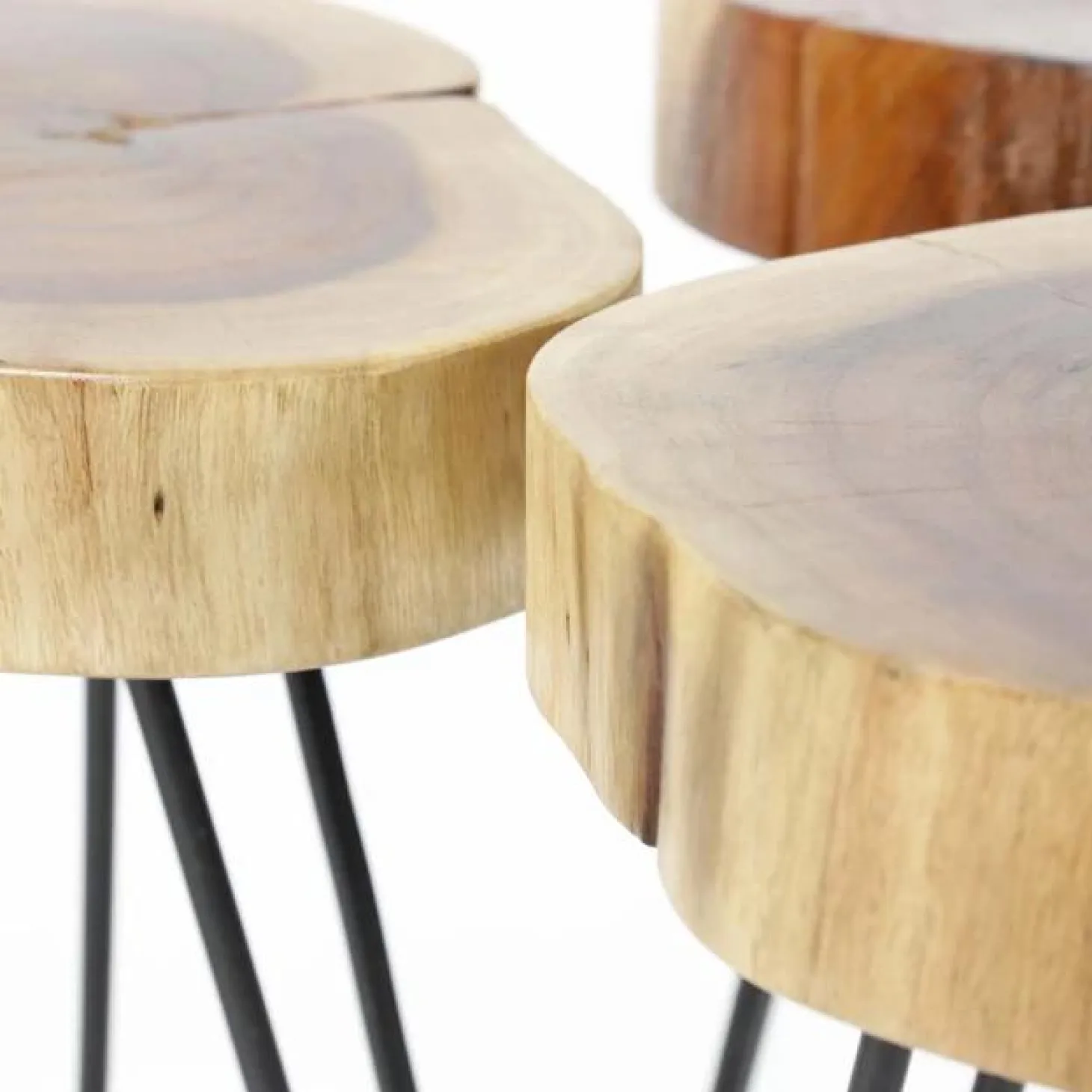 Ronde Bijzettafel Boomstam Acaciahout - 32cm - Loft24.nl