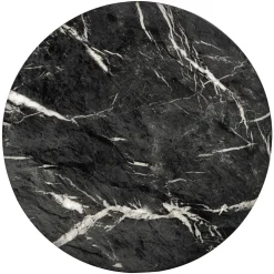 Ronde Bijzettafel Bosco Faux marmer Ø40 cm - Zwart - Loft24.nl