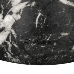 Ronde Bijzettafel Bosco Faux marmer Ø40 cm - Zwart - Loft24.nl