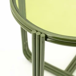 Ronde Bijzettafel Groovy Glas 43cm - Groen - Loft24.nl