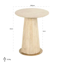 Ronde Bijzettafel Kibo Marmer Ø45 cm - Loft24.nl