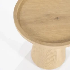 Ronde Bijzettafel Leia Eikenhout 46cm - Naturel - Loft24.nl