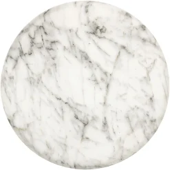 Ronde Bijzettafel Lohan Faux Marmer Ø35 cm - Wit - Loft24.nl