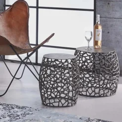 Ronde Bijzettafel Maze Metaal Set van 2 stuks - Loft24.nl
