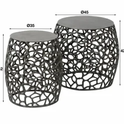 Ronde Bijzettafel Maze Metaal Set van 2 stuks - Loft24.nl