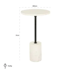 Ronde Bijzettafel Misty Marmer - Ø30 cm - Loft24.nl