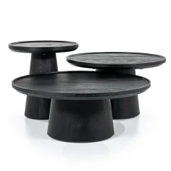 Ronde Bijzettafel Ron Mangohout - Zwart - Loft24.nl
