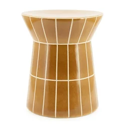 Ronde Bijzettafel TileTastic Aardewerk 38cm - Mosterd - Loft24.nl