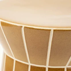 Ronde Bijzettafel TileTastic Aardewerk 38cm - Mosterd - Loft24.nl