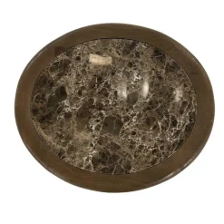 Ronde Bijzettafel Vito Marmer en Mangohout 43 x 37cm - Loft24.nl