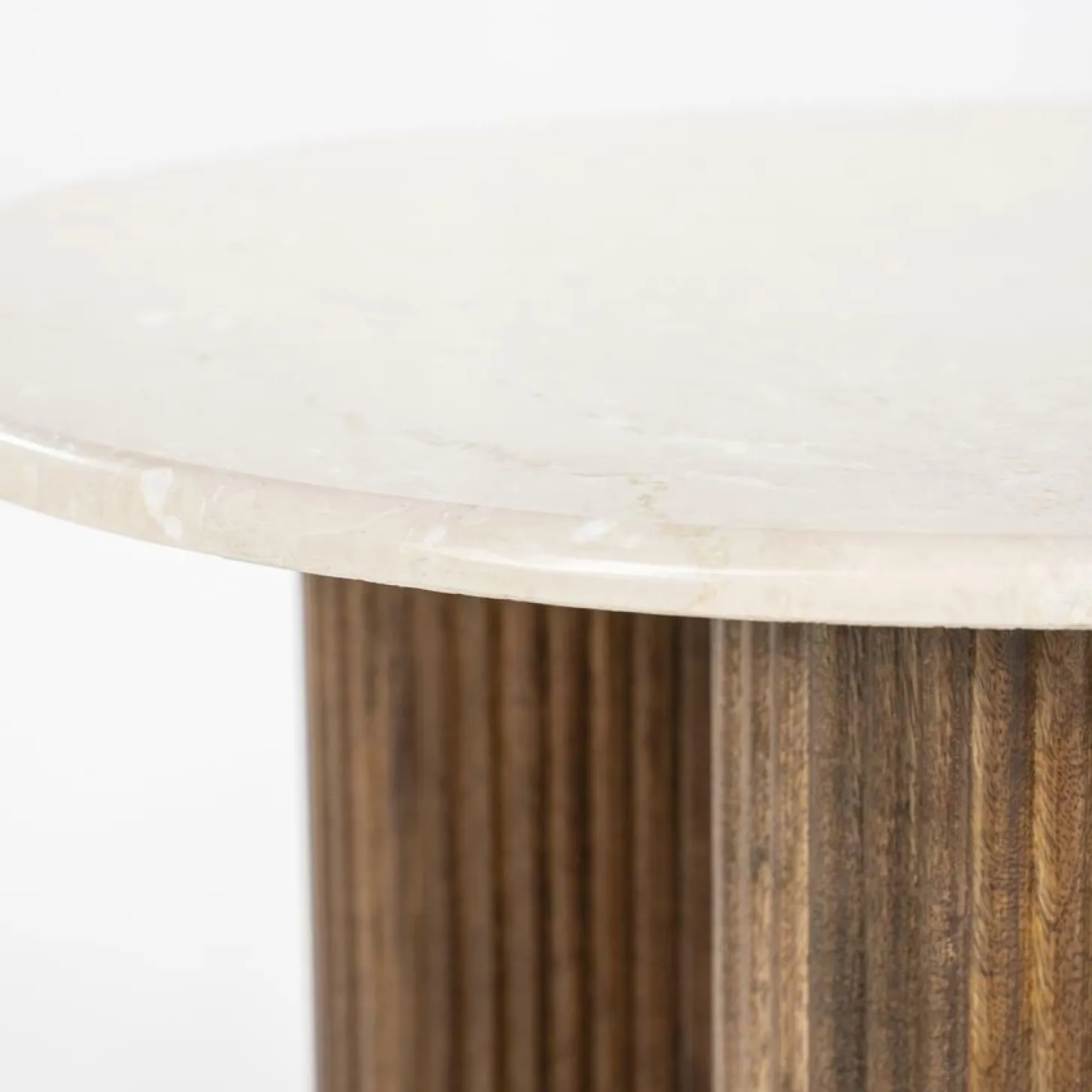 Ronde Bijzettafel Xavi Marmer en Mangohout - 60cm - Loft24.nl