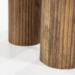 Ronde Bijzettafel Xavi Marmer en Mangohout - 60cm - Loft24.nl