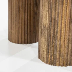 Ronde Bijzettafel Xavi Marmer en Mangohout - 60cm - Loft24.nl