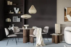 Ronde Bijzettafel Xavi Marmer en Mangohout - 60cm - Loft24.nl