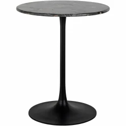 Ronde Bistrotafel Carlten Marmer Ø65 cm - Zwart - Loft24.nl