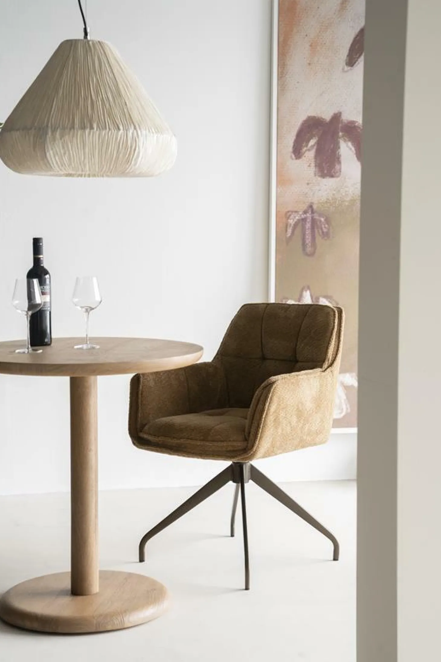 Ronde Bistrotafel Florent Mangohout 70cm - Lichtbruin - Loft24.nl