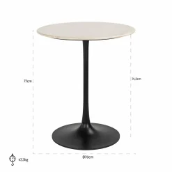 Ronde Bistrotafel Tavolo Marmer - Ø70 cm - Loft24.nl