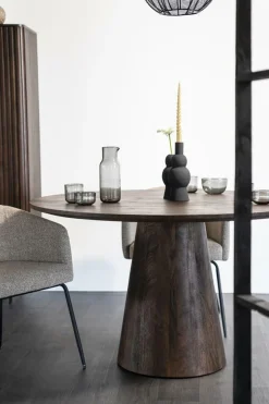 Ronde Eettafel Aron Mangohout Bruin - 130cm - Loft24.nl