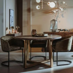 Ronde Eettafel Belvedere Mangohout 130 cm - Loft24.nl