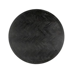 Ronde Eettafel Blackbone Ø140 cm met geborsteld gouden spinpoot - Zwart - Loft24.nl