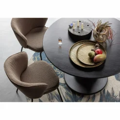 Ronde Eettafel Blanco Mangohout, 120cm, kleur Diep Zwart - Loft24.nl