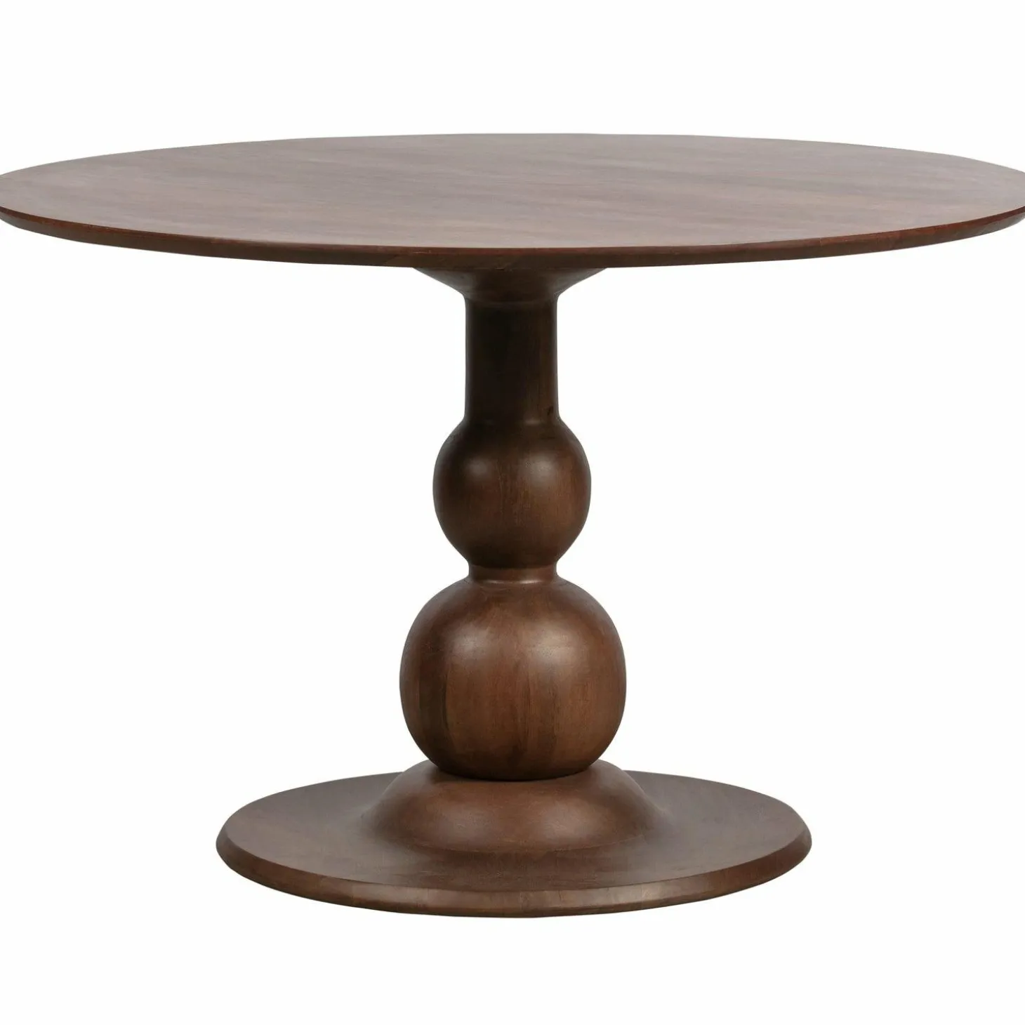 Ronde Eettafel Blanco Mangohout, 120cm, kleur Walnoot - Loft24.nl