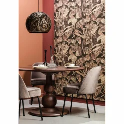 Ronde Eettafel Blanco Mangohout, 120cm, kleur Walnoot - Loft24.nl